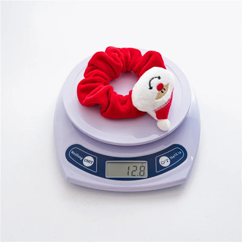 Girls Christmas Flannel Ponytail Holder Hair Ties Santa Claus Elk Velvet Hair Rope Creative Kids Scrunchies Hair Accessories