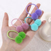 6/12Pcs Colorful Double Plush Ball Elastic Hair Bands for Kids Girls Hair Ropes Ties Ponytail Headwear Children Hair Accessories
