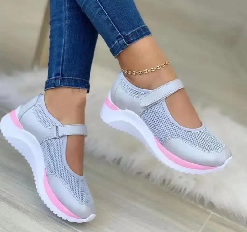 Outdoor Breathable Mesh Vulcanized Sneakers Women's Shoes Women Shoes Flats Casual Platform Travel Walking Footwear Large Size