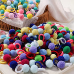 Load image into Gallery viewer, 20pcs Kids Elastic Hair Bands Girls Plush Ball Rubber Band For Children Sweets Scrunchie Hair Ties Clip Baby Hair Accessories
