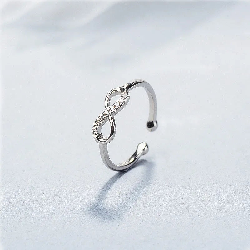 2024 New Design  Silver Plated Zircon Cross Finger Ring For Women Girls Birthday Jewlery Gifts e007