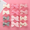 4Pcs/Set Baby Bows Hair Clips Muslin Girls Hairpins Hairclip For Kids Cotton Linen Barrette Flower Print Side Pin  Accessories