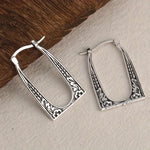 Load image into Gallery viewer, Silver Color Do Old Ethnic Pattern Style U-shaped Hollow Pendant Earrings for Women Retro Fashion Daily Wear Earrings
