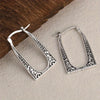 Silver Color Do Old Ethnic Pattern Style U-shaped Hollow Pendant Earrings for Women Retro Fashion Daily Wear Earrings