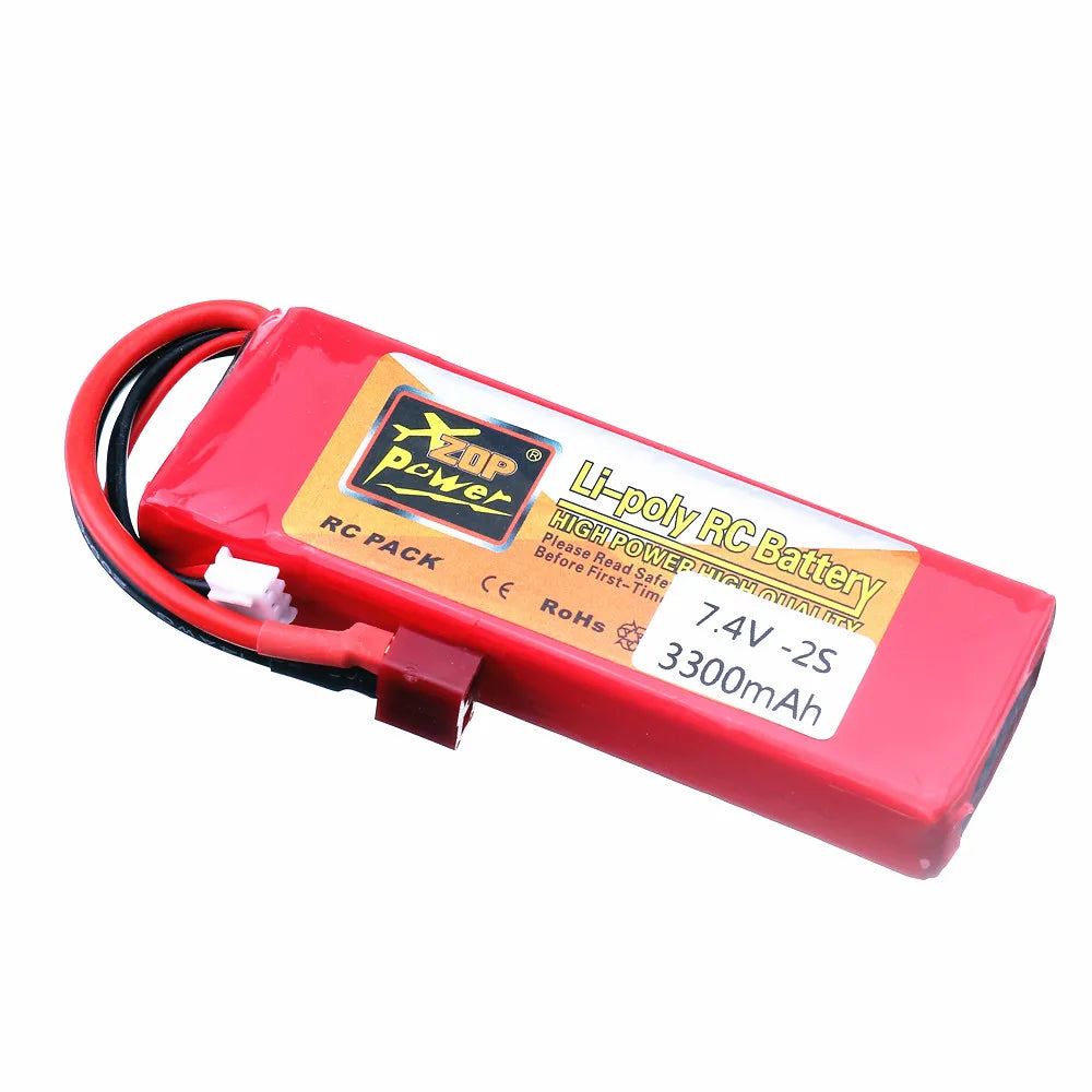 Lipo Battery 2S 7.4V 3300mah RC Battery with T Plug for Wltoys 144001 144010 124016 124017 124018 124019 RC Car Drone Boat Parts