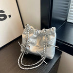 Load image into Gallery viewer, Solid Color Chain Bucket Bag, Fashionable Single Shoulder Women's Bag, Versatile Crossbody Bag
