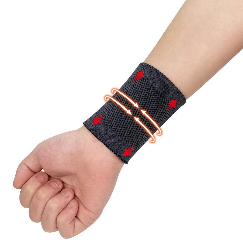 A pair Graphene Wrist Support Band Sport Bracers Sweat Towel Cuff Tennis Wrist Guard Protector Strap Fitness Run Sweatband Gym