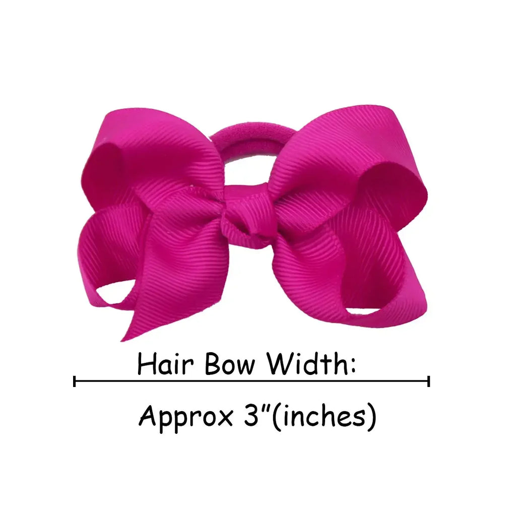 20PCS 3 Inches Baby Girls Mini Hair Bows Ties Elastic Hair Rubber Band Grosgrain Ribbon Hair Accessories for Kids Toddlers