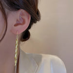 Load image into Gallery viewer, New Yerik Drop Earrings For Women Romantic Wheat Ear Shape Gold Color Long Tassel Ear Line Fashion Female Jewelry Ladies Gift
