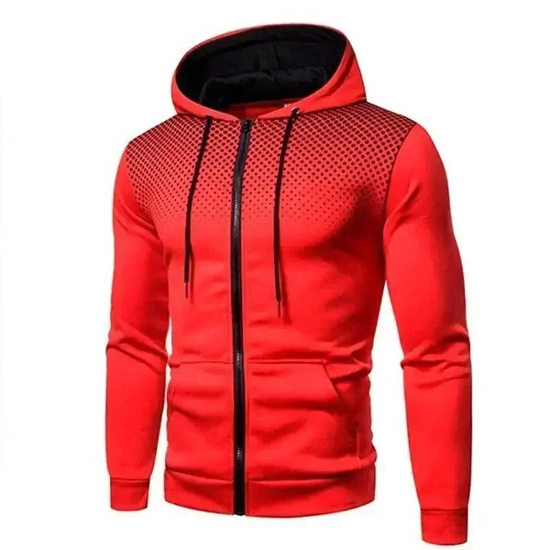 Mens Hoodie Zip Up Hoodie Sweatshirt Graphic Zipper Pocket Polka Pot Print Sports Outdoor Casual Daily Hoodies Slim Sweatshirts