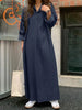 ZANZEA Women 2024 Spring Long Shirt Dress Oversize Long Sleeve Robe Vintage Denim Blue Dresses Casual Loose Buttons Up Vestidos