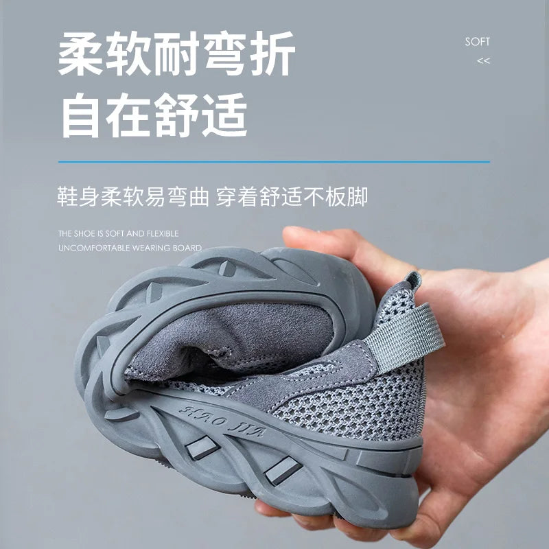 Breathable Summer Safety Work Shoes For Men Insulation 6KV Plastic Toe Anti-smash Non-slip Indestructible Boots Male Footwear