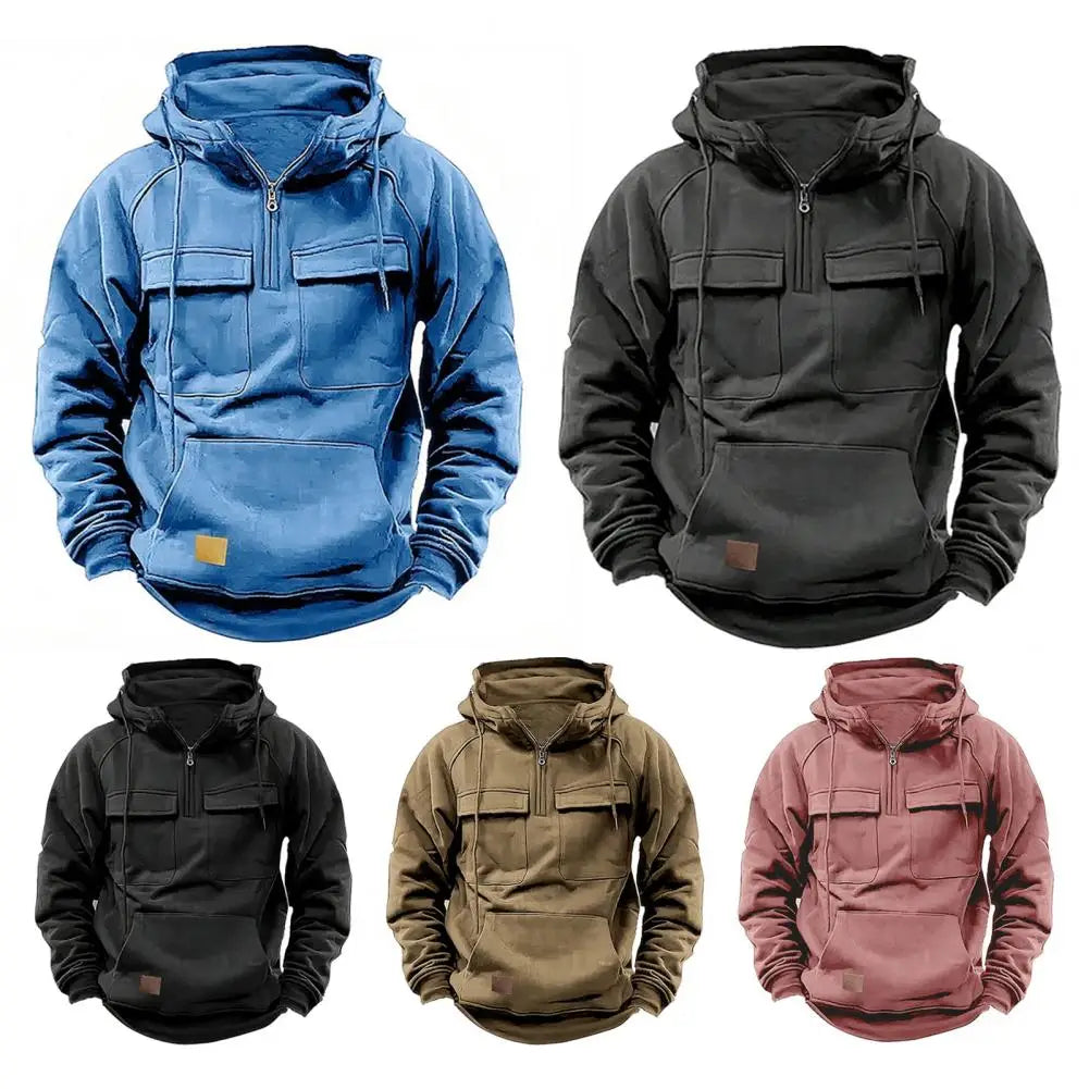 Polar Fleece Warm Windproof Hiking Jackets Sweater Hood Men's Hooded Thickened Thermostatic Outdoor Sports