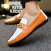 Men's Loafers Comfortable Flat Casual Shoes Breathable Slip-On Soft Cow Leather Driving Shoes Moccasins Hombre Men Shoes White