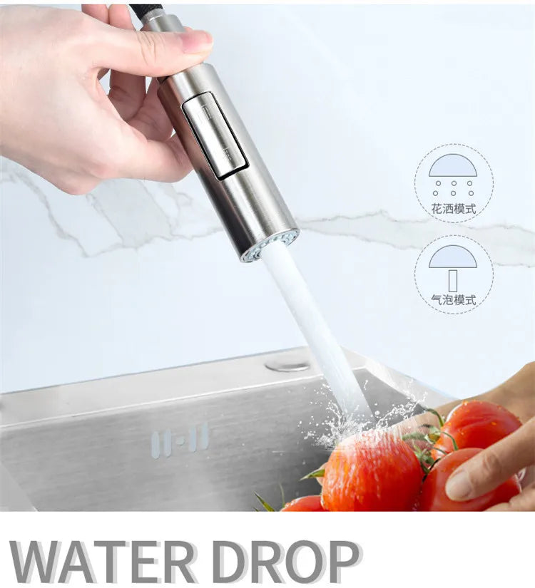 G1/2 Kitchen Pull Out Faucet Head Chrome Shower Nozzle Sprayer Bathroom Sink Tap Replacement Accessory Male Threads Head Aerator