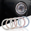 Car Start Switch Button Auto Decorative Diamond Stickers Rhinestone Ring Circle Trims Protective Cover Car Accessories 2Pcs/set