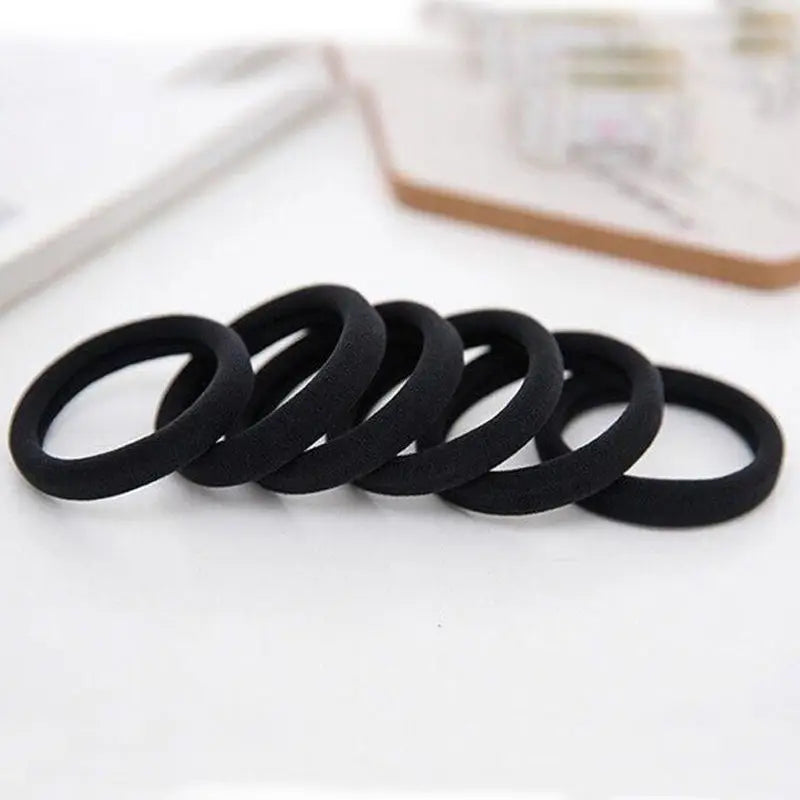50/100Pcs Elastic Hair Accessories for Women Kids Black Rubber Band Ponytail Holder Gum for Hair Ties Ring Scrunchies Hairband