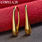 Load image into Gallery viewer, URMYLADY Water Droplets/Raindrops Stud Earrings 24K Gold For Women Lady Fashion Wedding Engagement Charm Jewelry

