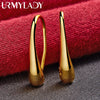 URMYLADY Water Droplets/Raindrops Stud Earrings 24K Gold For Women Lady Fashion Wedding Engagement Charm Jewelry