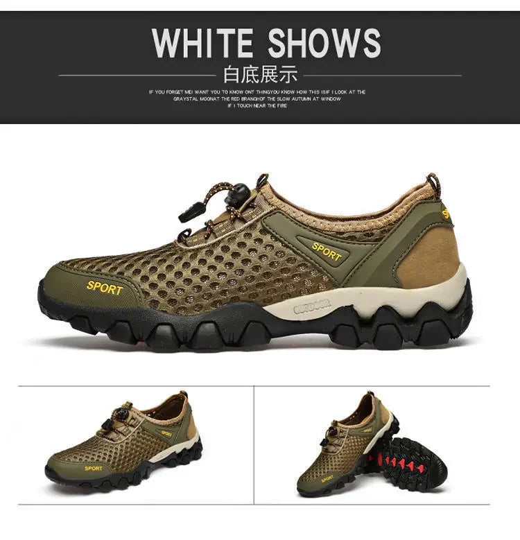 Men Casual Tennis Sneakers Summer Fashion Breathable Mesh Shoes Mens Non-Slip Hiking Shoes Sneaker for Men Climbing Trekking