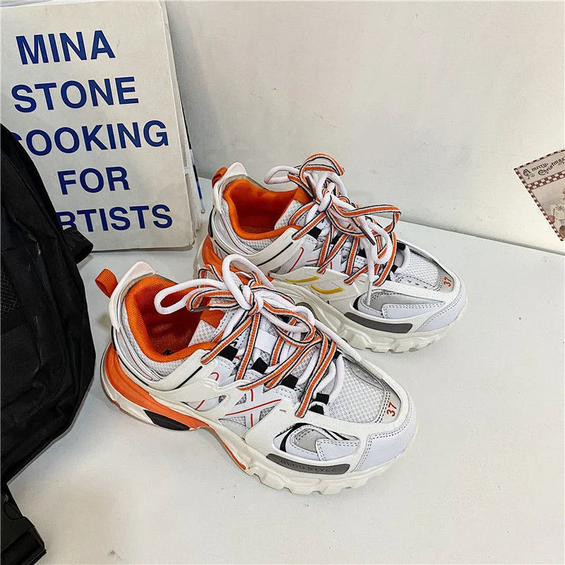 Brand Design Black Gray Women Sneakers Fashion New Men's Chunky Sneakers Lovely Pink Dad Shoes Trendy Girls Boys Casual Shoes