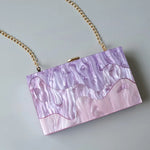 Load image into Gallery viewer, New Trendy Bags Fashion Women Handbags Luxury Purple Striped Acrylic Luxury Party Evening Bag Woman Casual Cute Box Clutch Purse
