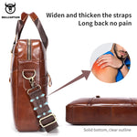 Load image into Gallery viewer, BULLCAPTAIN Men's Leather Briefcase Can Be Used For 15.5-Inch Notebook Large-Capacity Work Bags Business Shoulder Messenger Bag
