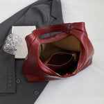 Load image into Gallery viewer, Soft PU Leather Quality Underarm Bag Vintage Wine Red Ladies Shoulder Bag Commuter Large Handbag 2pcs Women's Versatile Tote Bag
