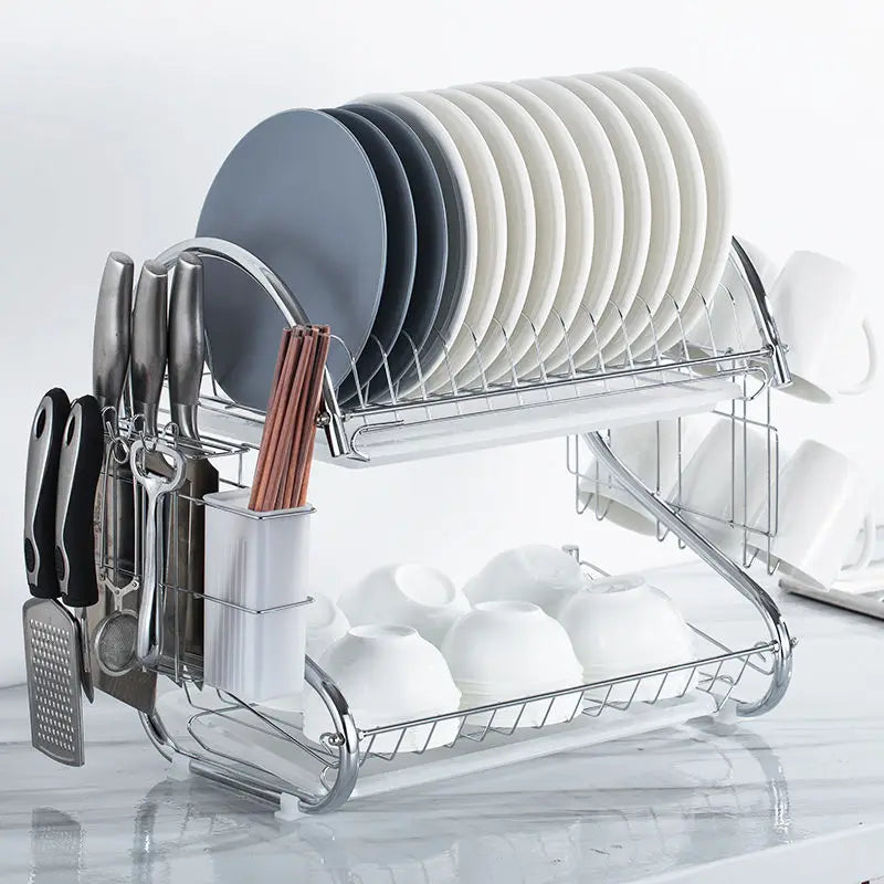 Kitchen Cutlery Storage Box Shelf Plate Tableware Supplies Storage Rack Knife Rack Cupboard Drain Tray Kitchen Household Items