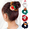 Girls Christmas Flannel Ponytail Holder Hair Ties Santa Claus Elk Velvet Hair Rope Creative Kids Scrunchies Hair Accessories