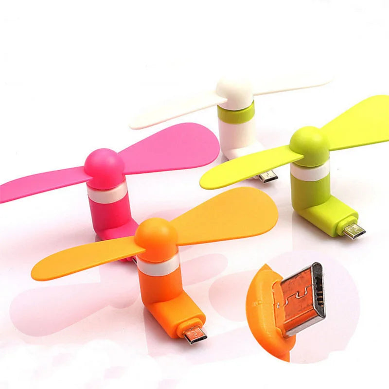 Creative Mini Portable Micro USB Fan 5v 1w Mobile Phone USB Gadget Fans Tester For Android Mobile Phone Cooler Accessorie Cooler