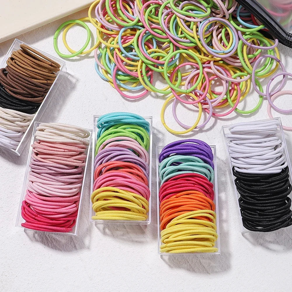 30/50pcs High Elastic Rubber Band for Women Girls Black Hair Tie Kids Children Wide Ponytail Holder Hair Accessories Wholesale