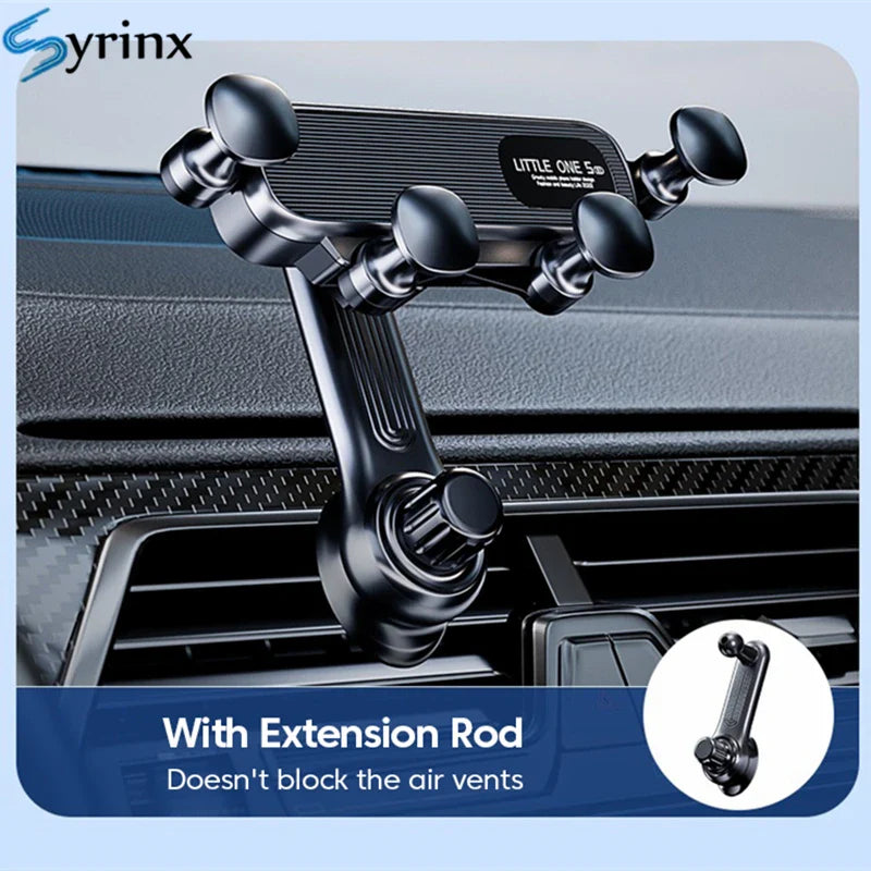 Car Air Vents Clip Mount Stand Extension Rod 360° Rotatable Gravity Car Phone Holder In Smartphone Holder Bracket GPS Support