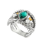 Load image into Gallery viewer, Lord Ring of Barahir, Aragorn, Gondor, Green Crystal Rings, Cosplay Creativity, Personality Jewelry, Gifts for Men
