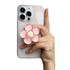 1pc Transparent Resin Candy-Colored Flower Phone Holder Foldable Desktop Stand Cute Floral Retractable Grip for Mobile Devices