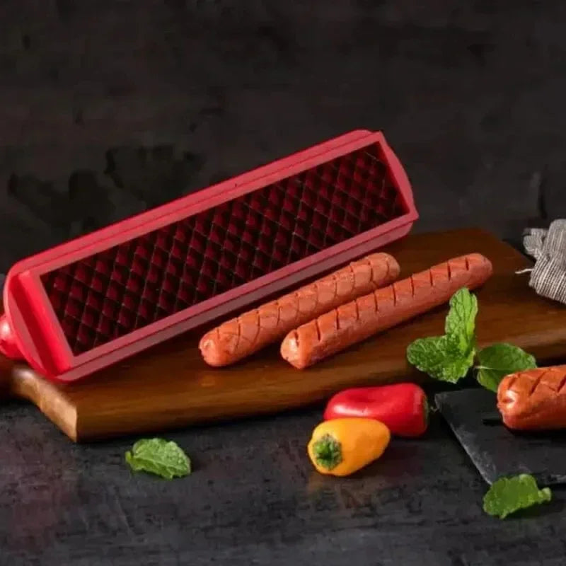 New Design Kitchen Accessories BBQ Stainless Steel Hot Dog Slicing Tools Household Kitchen Supplies Sausage Hot Dog Ham Cutter