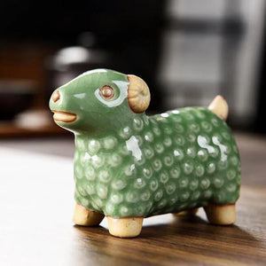 Creative Chinese Zodiac Signs Animal Tea Pet Geyao Porcelain Tea Play Tea House Decoration Ornaments Accessories