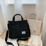 Load image into Gallery viewer, Corduroy Crossbody Tote Bag, Women's Square Crossbody Bag, Casual Tote Bag, Shoulder Bag, Travel Organiser Bag
