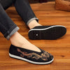 Old Beijing Cloth Shoes Men Soft Sole Chinese Embroidery Male Shoes Chinese Style Yellow Black Dragon Round Mouth Loafer Shoes