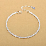 Load image into Gallery viewer, Free Shipping Top Quality 925 Sterling Silver Bracelet Fashion Gift Korean Silver Jewelry Small Square Silver Plated Bracelet
