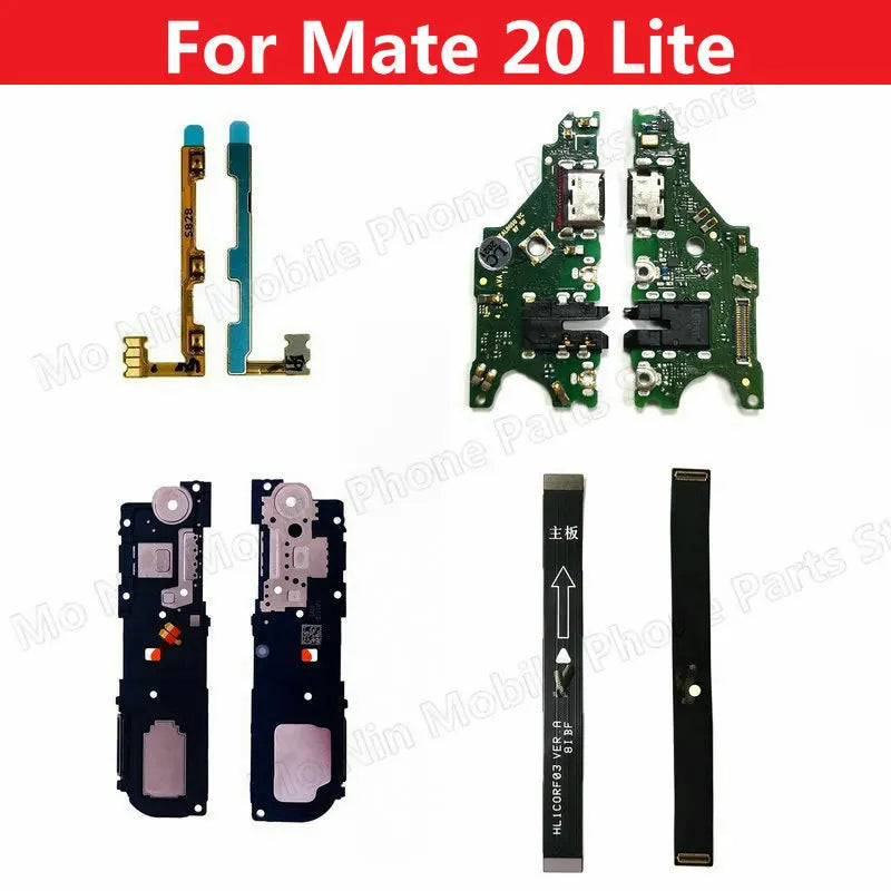 Original Mate20 Lite Loud Speaker Buzzer Charging Port Board Volume Flex Replacement For Huawei Mate 20 Lite Mainboard Flex