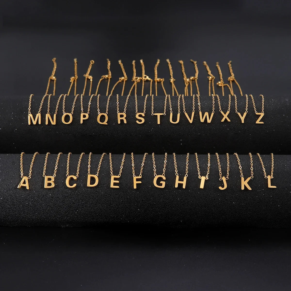 Cooltime minimalist initial a z letter necklace for women alphabet stainless steel choker jewelry birthday gift wholesale