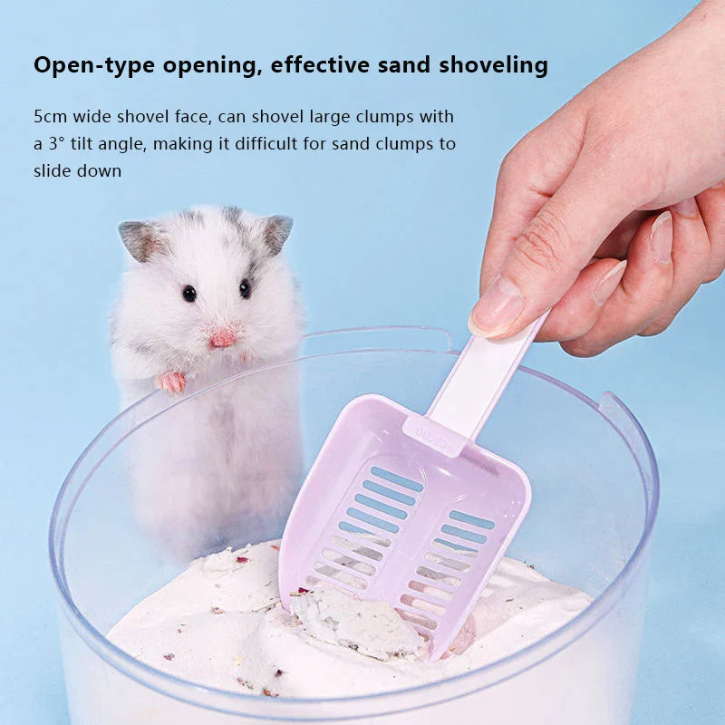 New 1pcs Small Pet Cleaning Tool Hamster Bathtub Shovel Bathing Sand Shovel Excrement Small Scoop Cage Cleaning Accessories