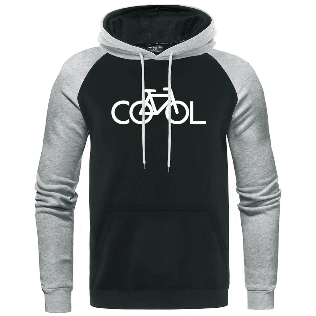 Bike It's Cool Raglan Hoodies Men Oversized Funny Hooded Loose Fashion Casual Clothing Personality Street Sweatshirt For Male