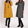 2022 Autumn New Loose-fit Slimming Medium-length Dress Women's Elegant Commute Style Long Sleeve Base Dress Mom