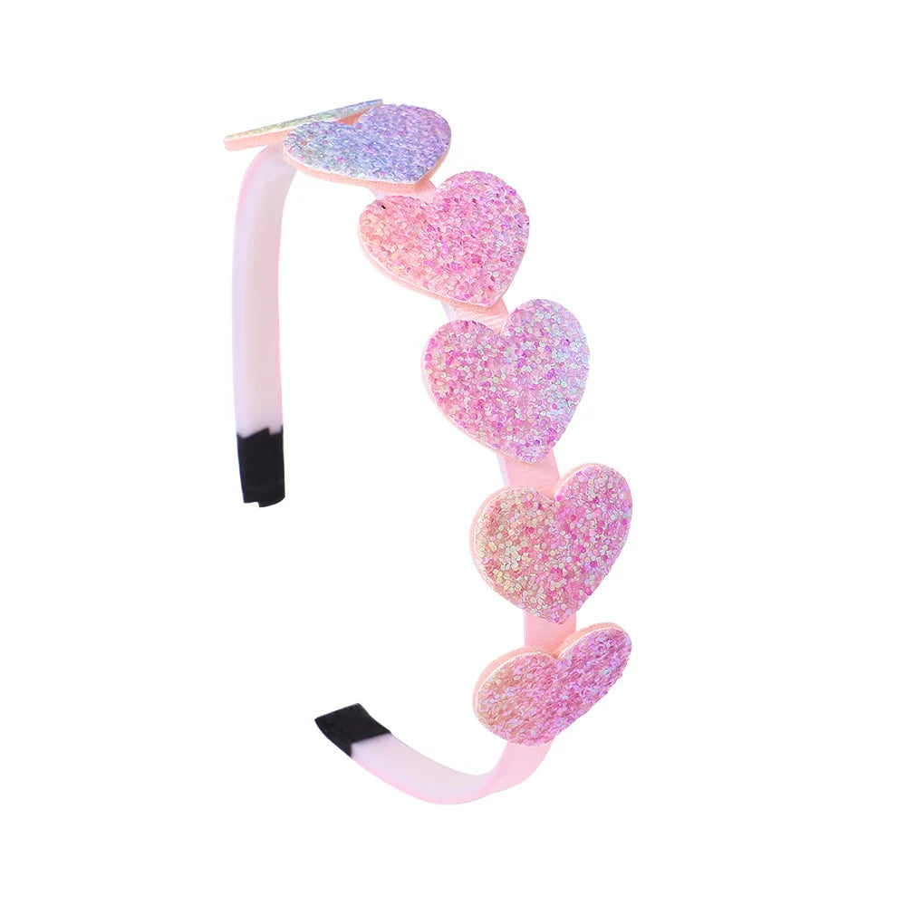 New Fashion Girls Glitter Hair Bands Cute Colors Hair Hoop Hairbands Lovely Bow Stars Headbands for Kids Gifts Hair Accessories