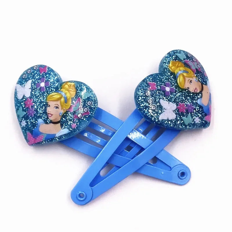 2Pcs Cartoon Princess Disney Mermaid Ariel Shine Hair Clips BB Clips Kids Hairpins Girls Hair Accessories Baby Headdress Gift