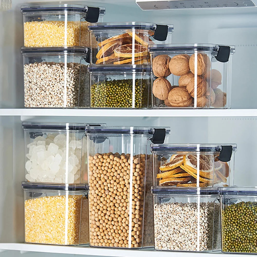 Sealed Plastic Food Storage Box Candy Dried Jars Fridge StorageTank Containers Household Items Kitchen Organizer 460ml 700ml