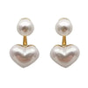 White Imitation Pearl Heart Earrings for Women Girls Romantic Sweet Wedding Korean Fashion Minimalist Style Jewelry Gifts 2024