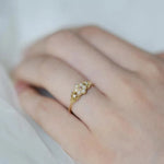 Load image into Gallery viewer, Korean New Pink Crystal Pearl Flower Ring for Women Fashion Exquisite Adjustable Finger Joint Ring Party Jewelry Accessories
